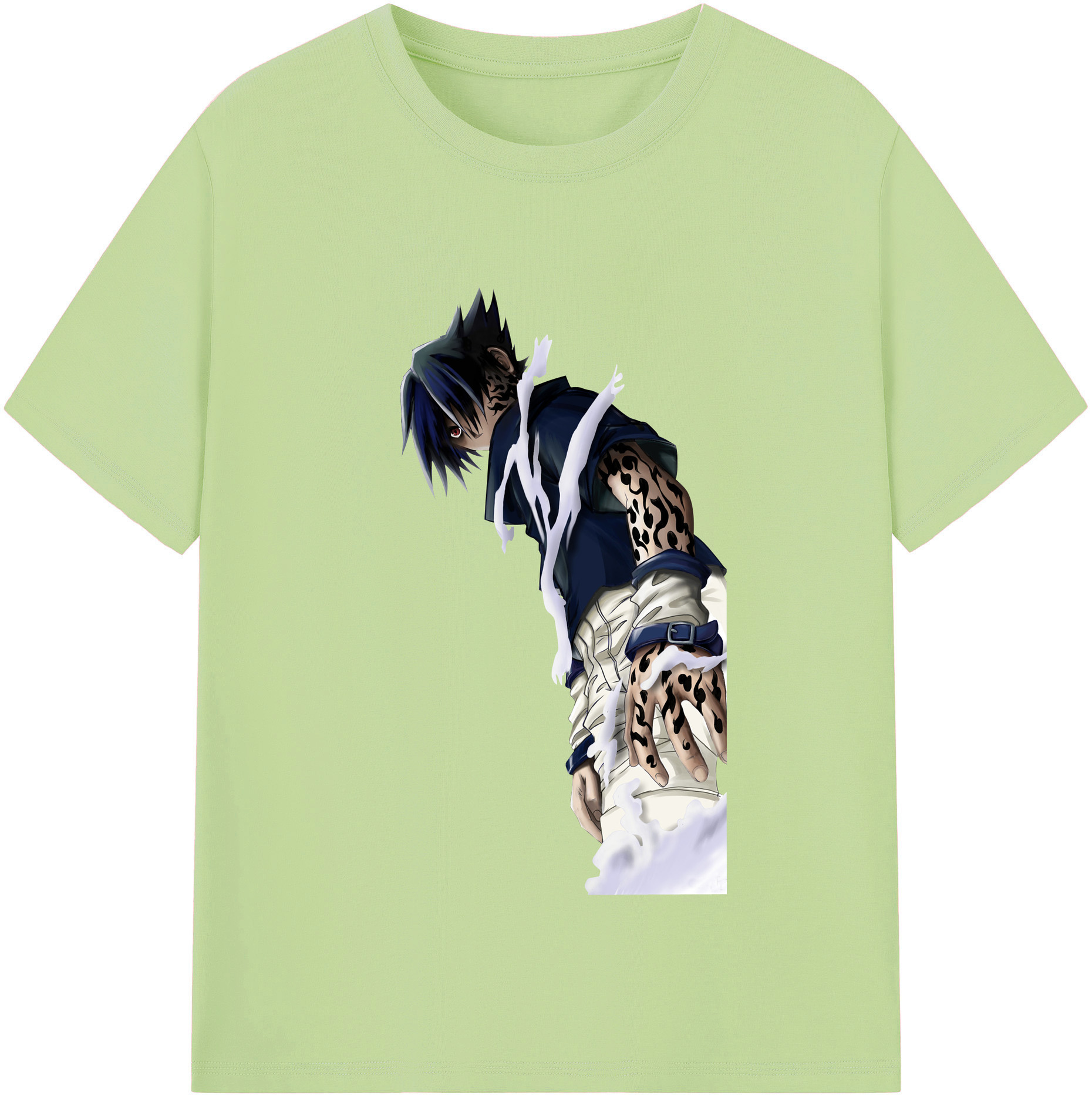 （画像用） NARUTO -ナルト- うちは サスケ Uchiha Sasuke 綿100％半袖Tシャツ（フロントプリント）